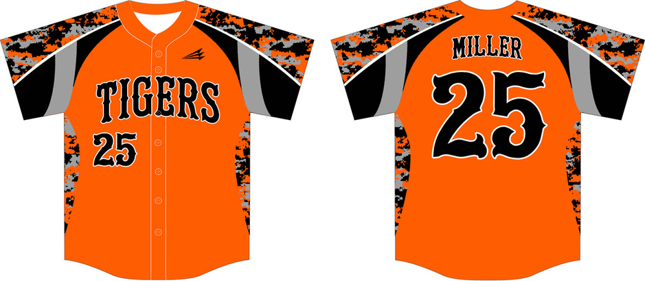 Tigers Orange Baseball Jersey
