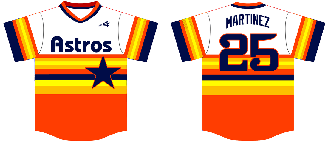 Astros (Danny Martinez) Custom Throwback Baseball Jerseys