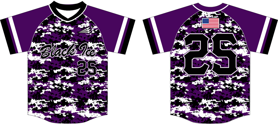 black and purple baseball jersey