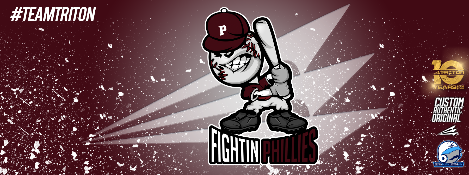 Fightin Phillies Custom Pinstripe Baseball Jersey