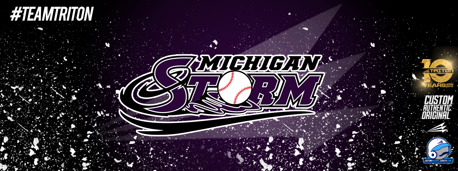 Michigan Storm Custom Pinstripe Baseball Jersey - Custom Baseball Jerseys  .com - The World's #1 Choice for Custom Baseball Uniforms