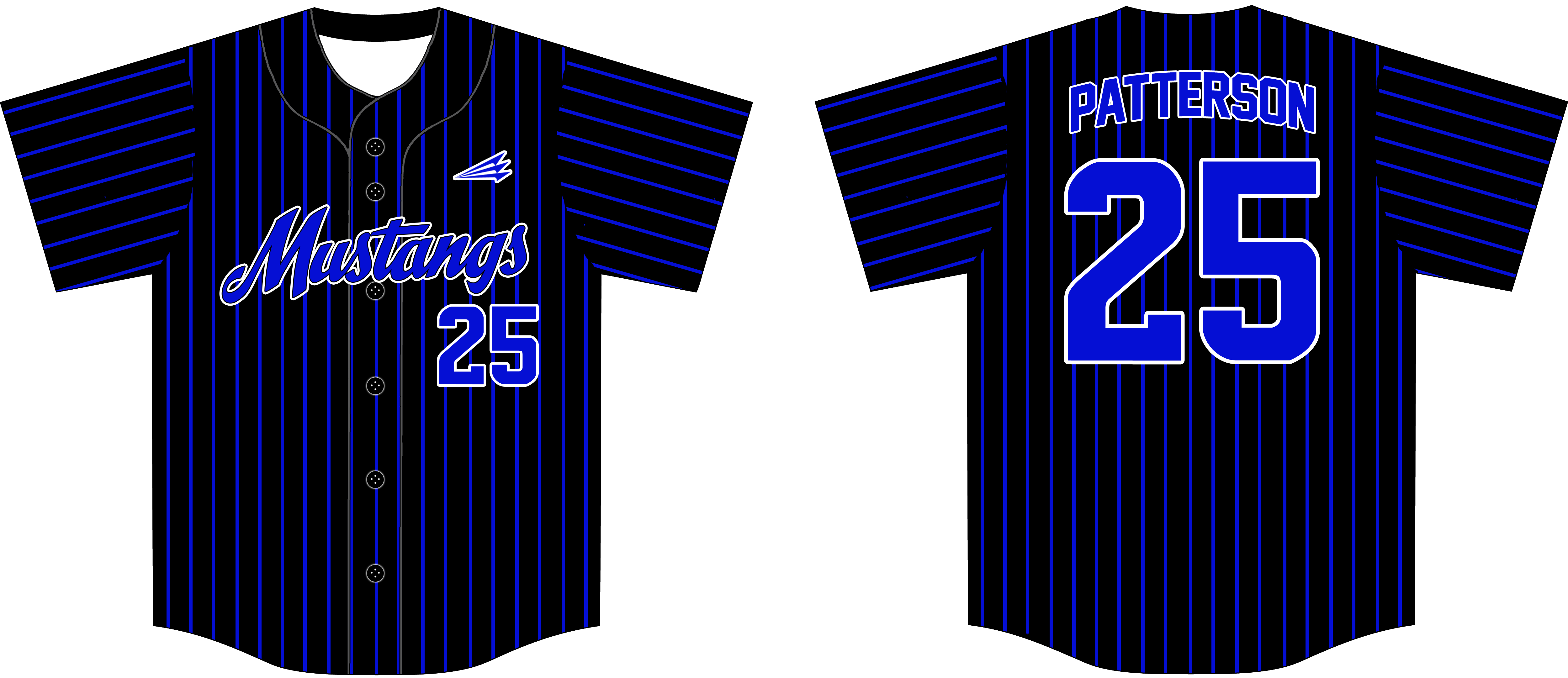 Mustangs (Patterson) Custom Baseball Jerseys - Custom Baseball Jerseys ...