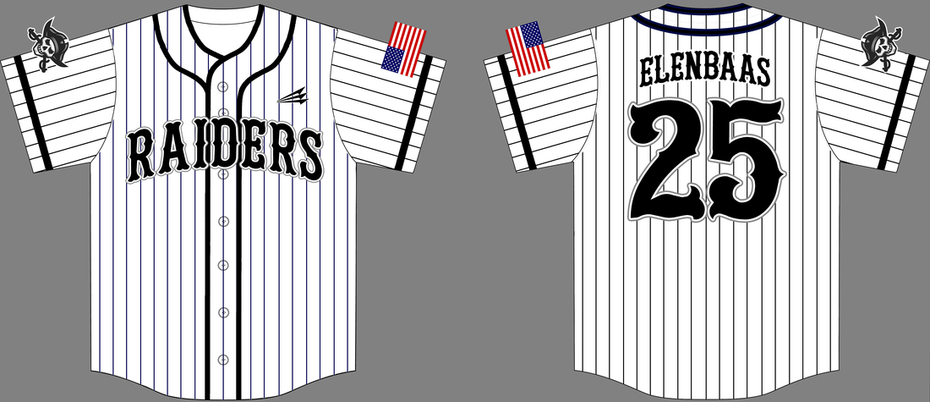 Raiders (Elenbaas) Custom Throwback Baseball Jerseys