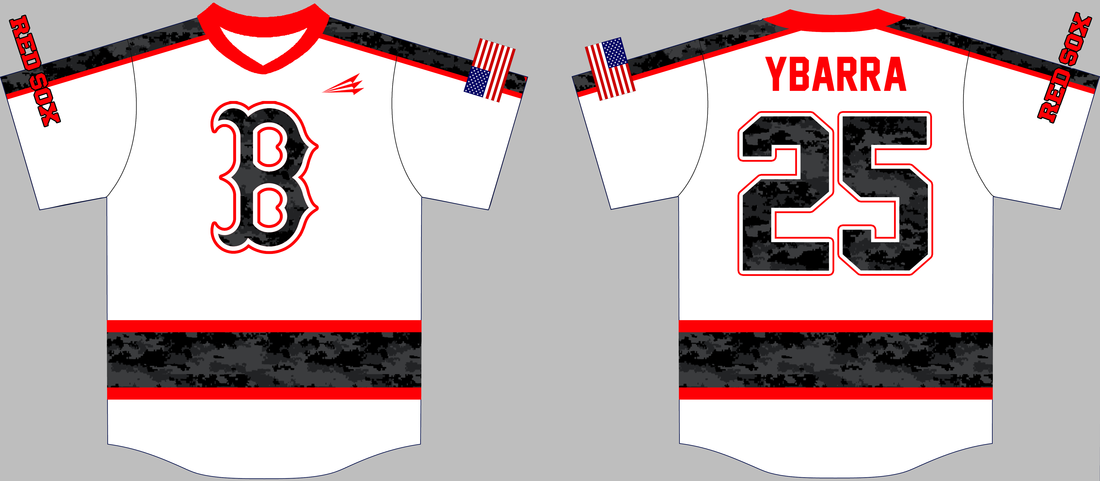 Red Sox (Ybarra) Custom Camo Baseball Jerseys